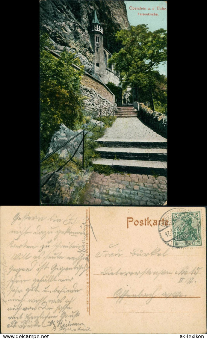 Ansichtskarte Idar-Oberstein Blick Auf Die Felsenkirche 1908 - Idar Oberstein