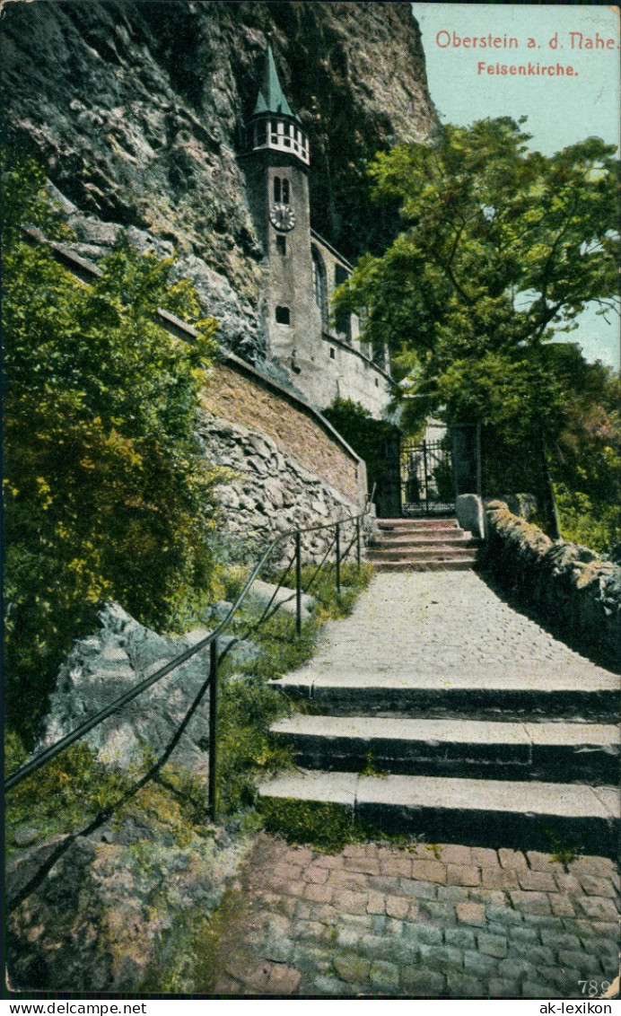 Ansichtskarte Idar-Oberstein Blick Auf Die Felsenkirche 1908 - Idar Oberstein