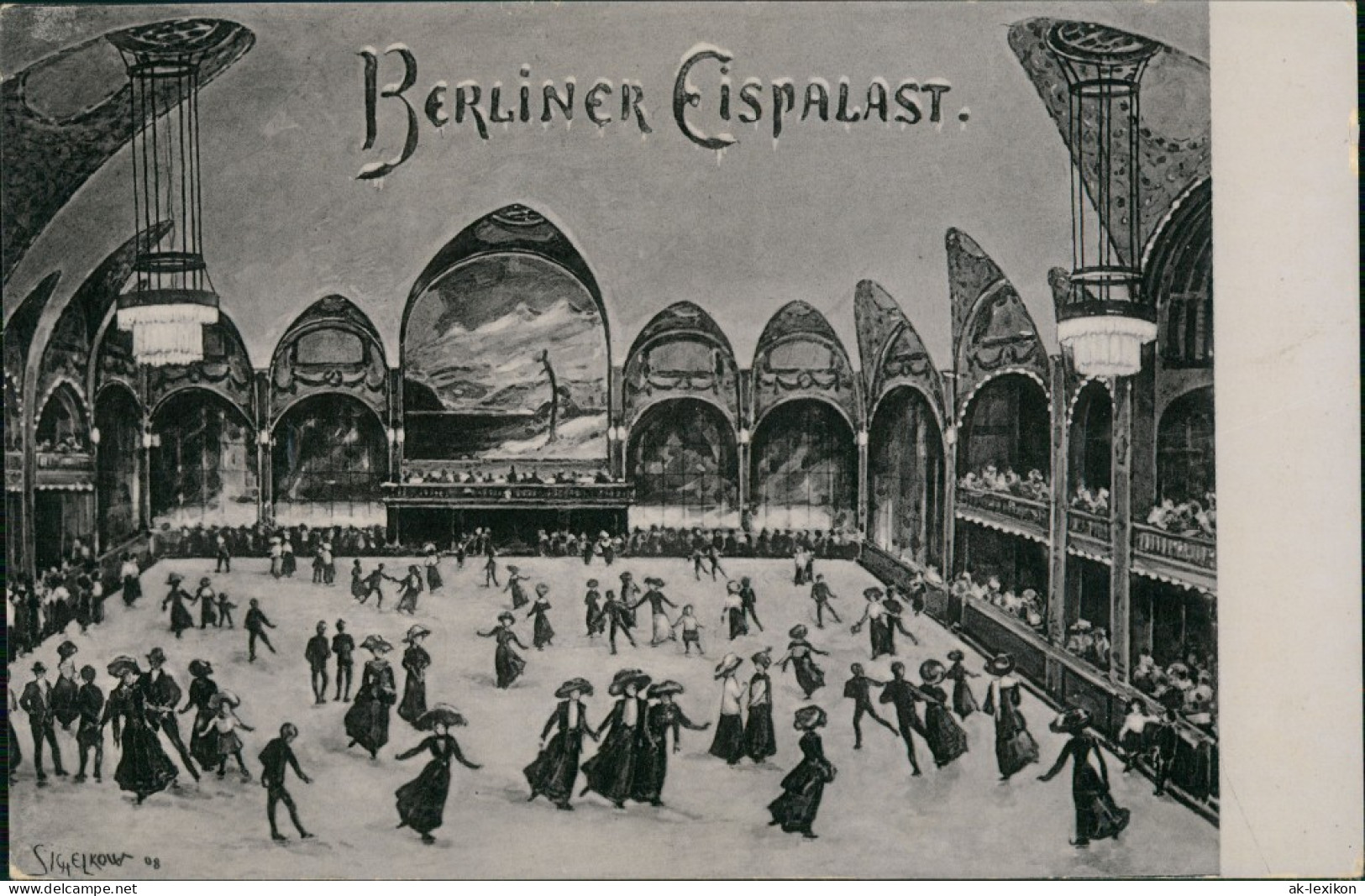 Ansichtskarte Schöneberg-Berlin Eispalast - Innen 1911 - Schöneberg