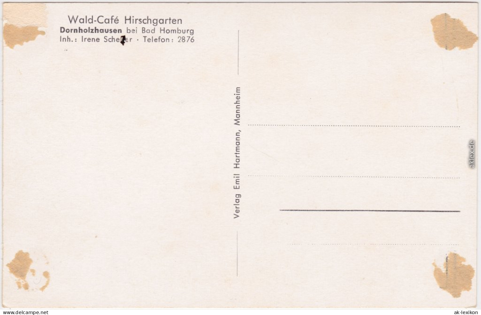 Dornholzhausen Bad Homburg Vor Der Höhe Wald-Café Hirschgarten 1932 - Bad Homburg