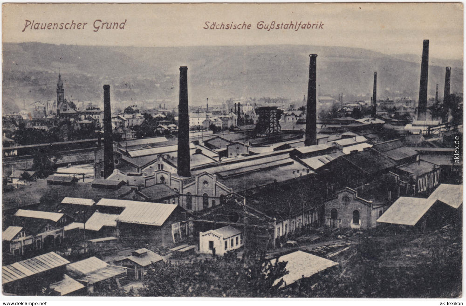 Ansichtskarte Deuben-Freital Sächsische Gußstahlfabrik 1913 - Freital