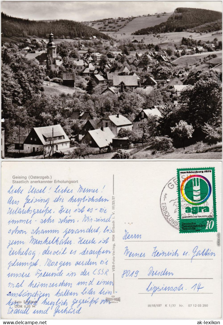 Geising Altenberg (Erzgebirge) Blick über Den Ort 1977 - Geising