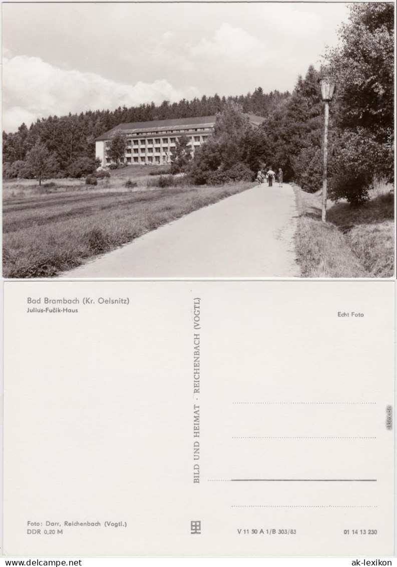 Foto Ansichtskarte Bad Brambach Julius-Fucik-Haus 1983 - Bad Brambach