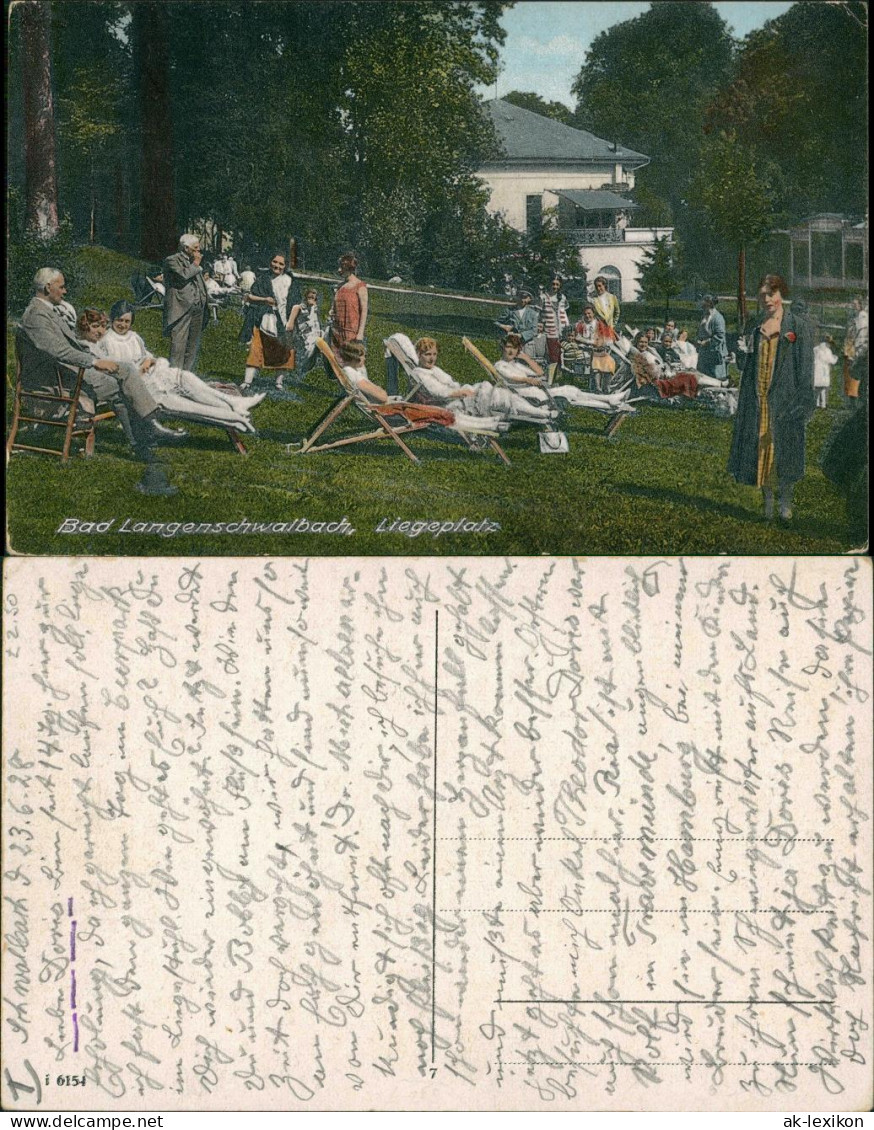 Ansichtskarte Bad Schwalbach Langenschwalbach Liegeplatz - Belebt 1914 - Bad Schwalbach