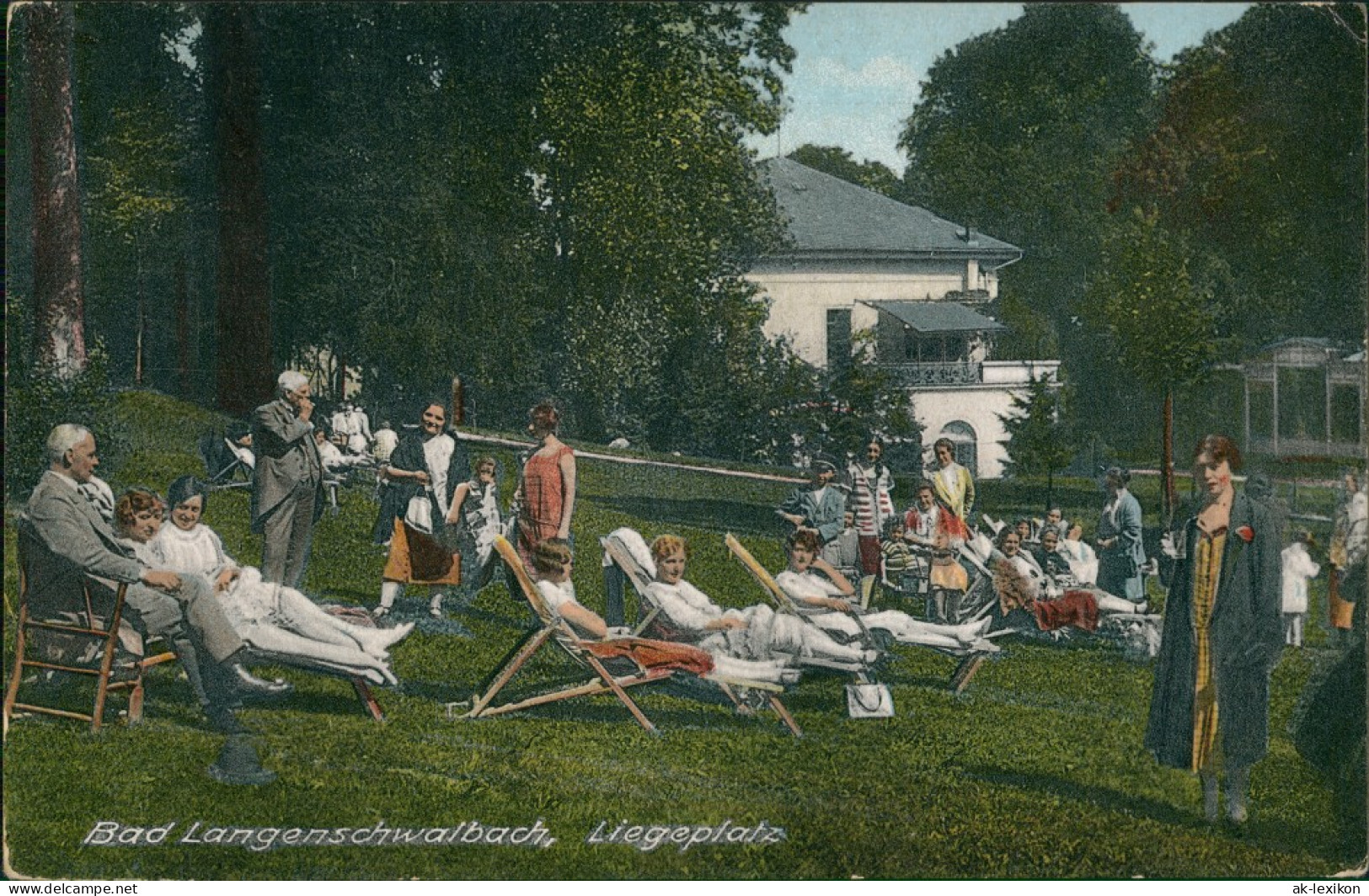 Ansichtskarte Bad Schwalbach Langenschwalbach Liegeplatz - Belebt 1914 - Bad Schwalbach