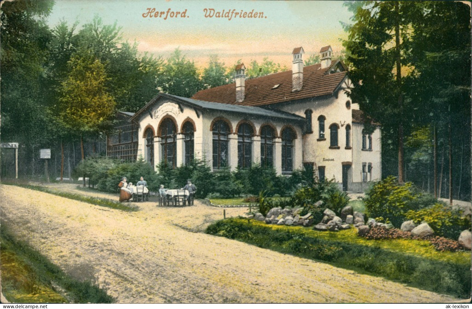 Ansichtskarte Herford Gasthaus Waldfrieden 1909 - Herford