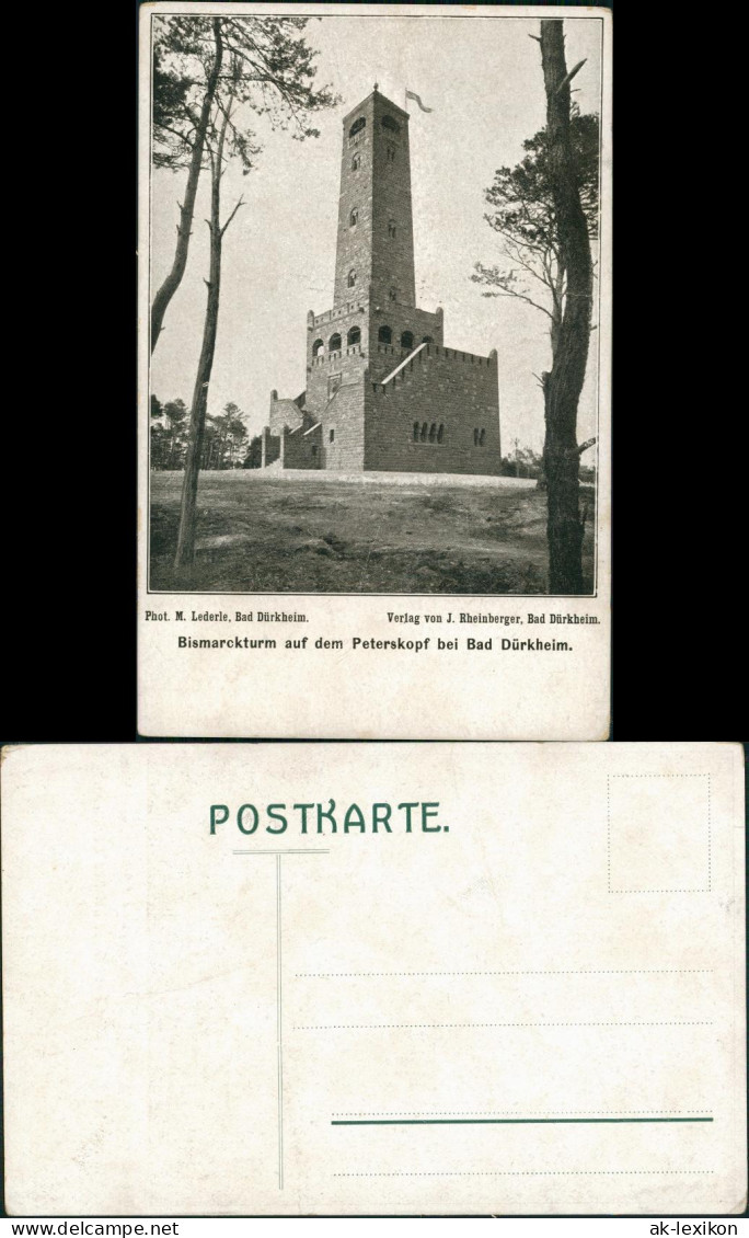 Ansichtskarte Bad Dürkheim Bismarckturm - Peterskopf 1918 - Bad Duerkheim