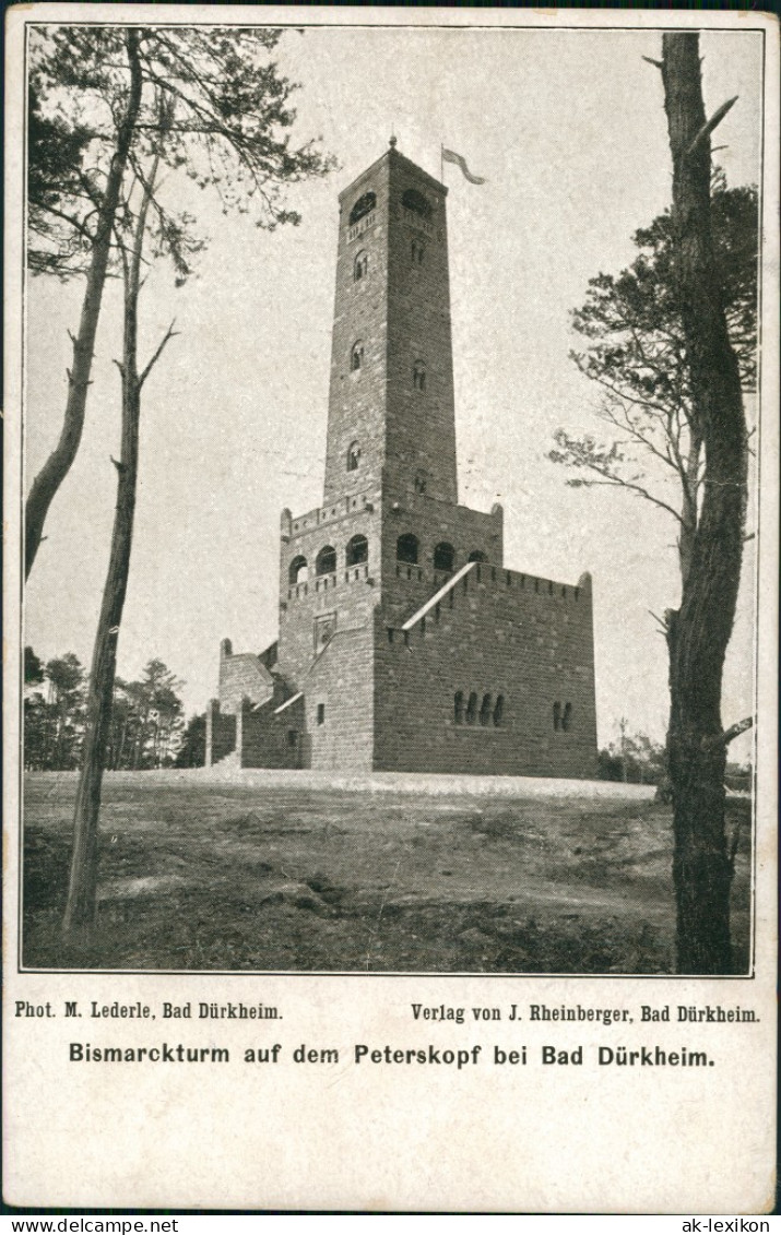 Ansichtskarte Bad Dürkheim Bismarckturm - Peterskopf 1918 - Bad Duerkheim