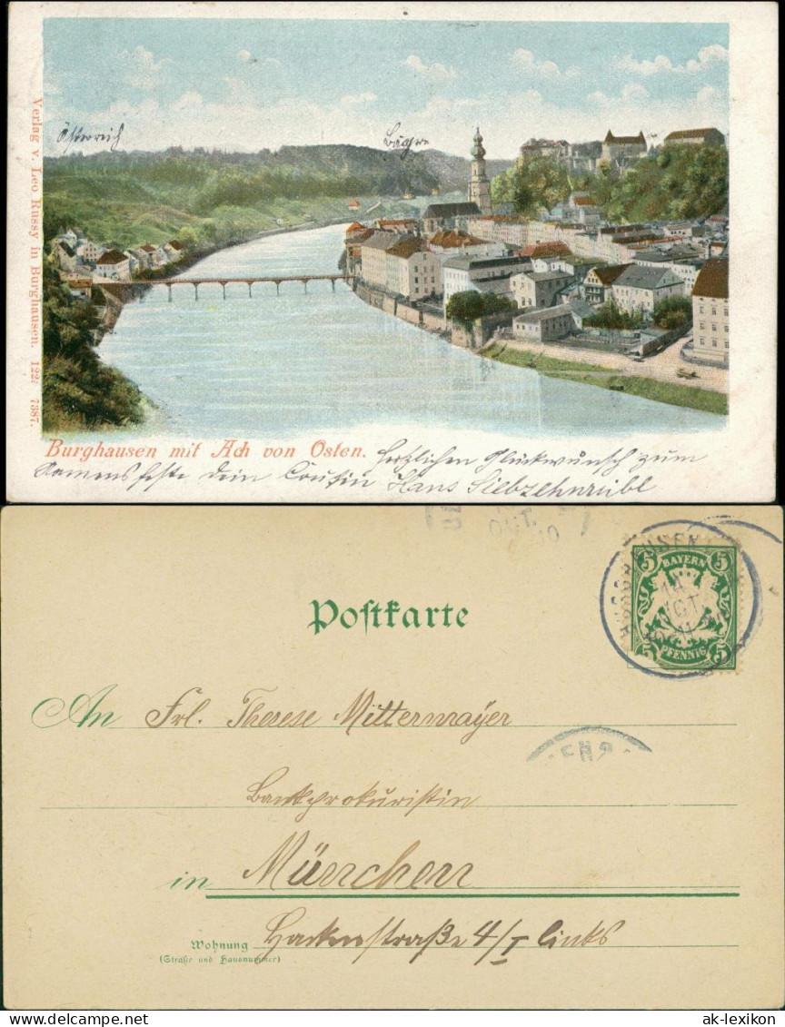 Ansichtskarte Burghausen Blick Auf Die Stadt 1903 - Burghausen