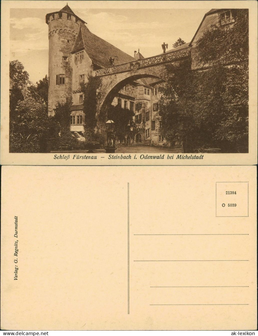 Ansichtskarte Steinbach-Michelstadt Schloss Fürstenau 1914 - Michelstadt