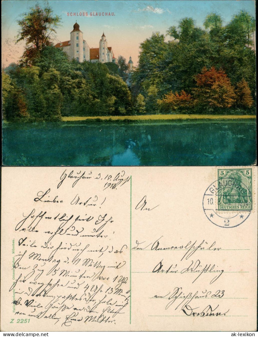 Ansichtskarte Glauchau Partie Am Schloss, Heliocolorkarte 1913 - Glauchau