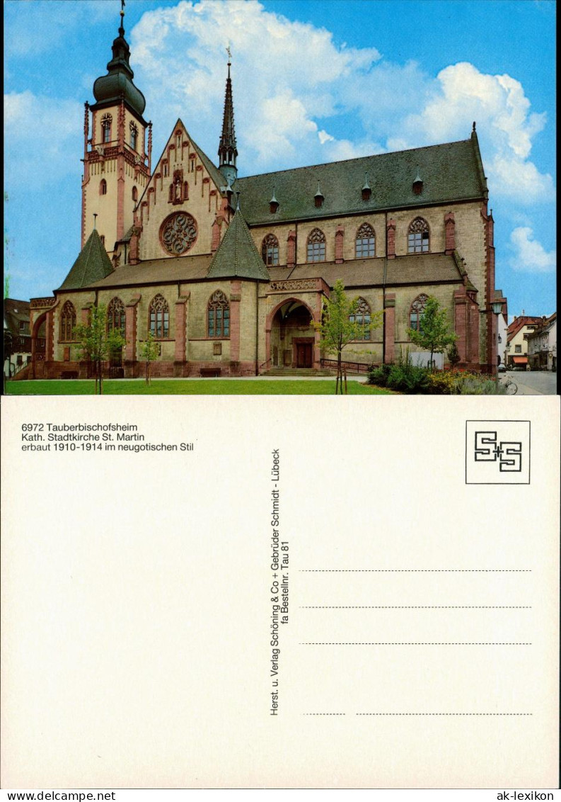Ansichtskarte Tauberbischofsheim Kath. Stadtkirche St. Martin 1985 - Tauberbischofsheim