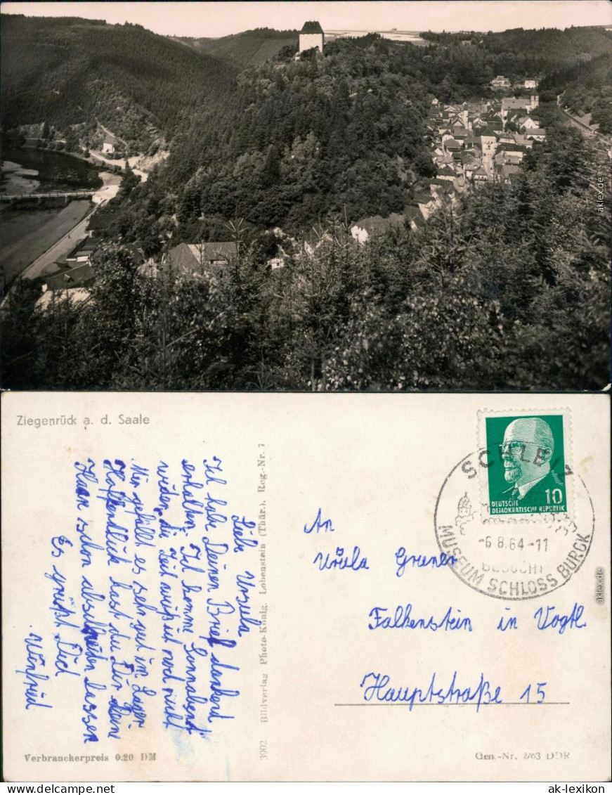 Ansichtskarte Ziegenrück&#47;Saale Panorama-Ansicht 1964 - Ziegenrück