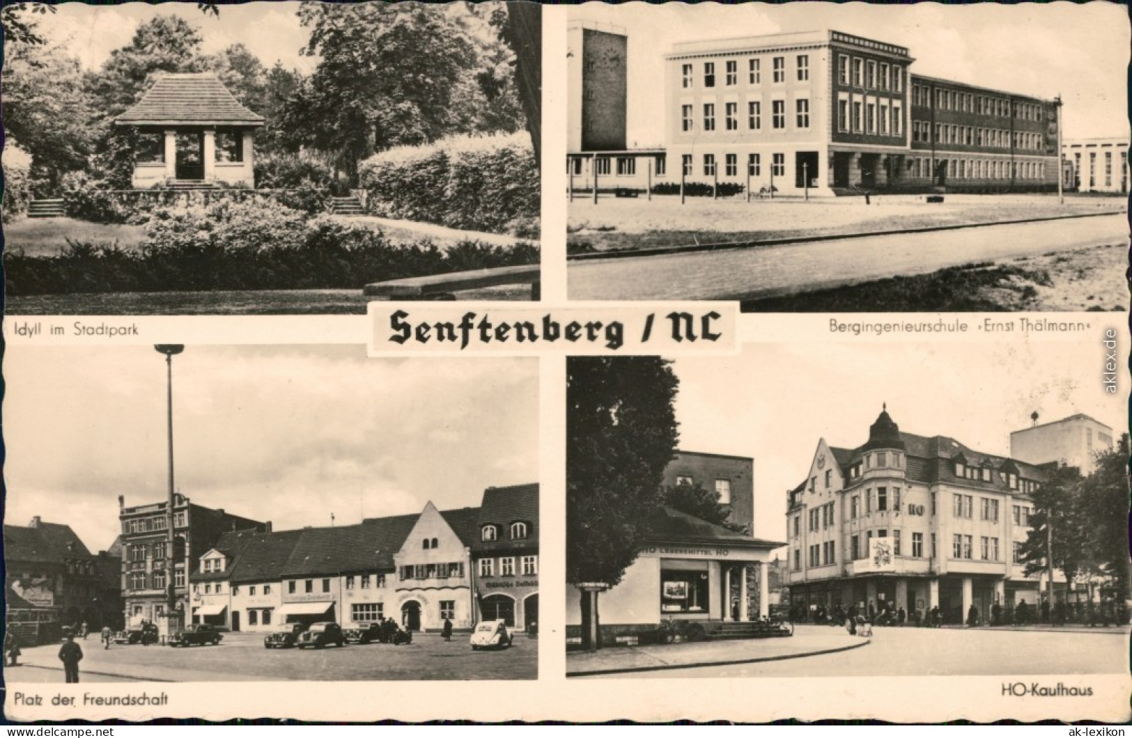 Senftenberg/Niederlausitz Park, Fachhochschule, HO Kaufhaus Und Markt 1959 - Senftenberg