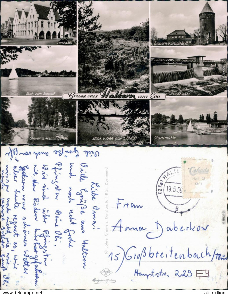 Haltern Am See Rathaus Seehof Westruper Heide Siebenteufelsturm Walzenwehr 1959 - Haltern