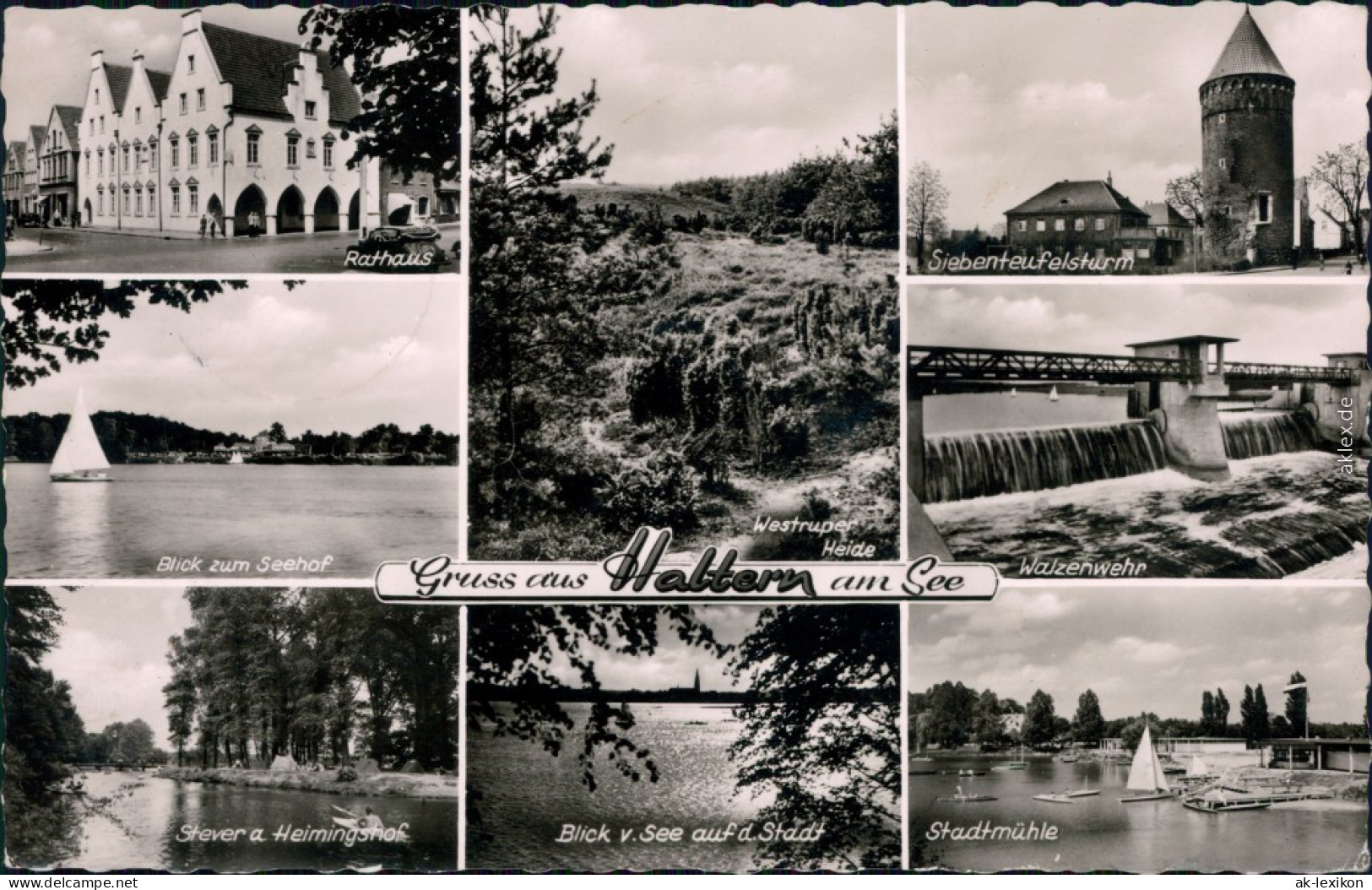 Haltern Am See Rathaus Seehof Westruper Heide Siebenteufelsturm Walzenwehr 1959 - Haltern