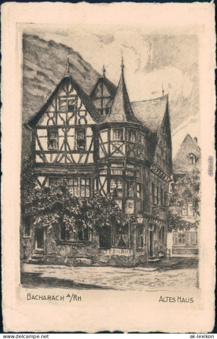 Ansichtskarte Bacharach Gasthof "Altes Haus" 1930 - Bacharach
