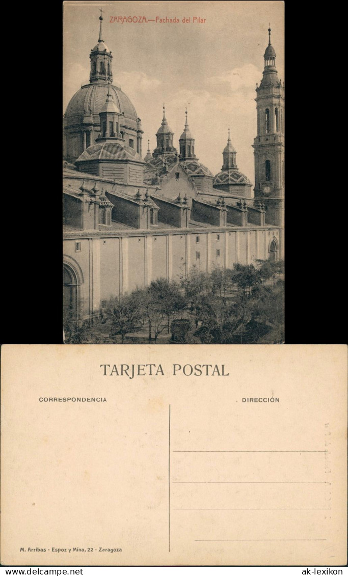 Postales Saragossa Zaragoza Fachada Del Pilar 1912 - Sonstige & Ohne Zuordnung