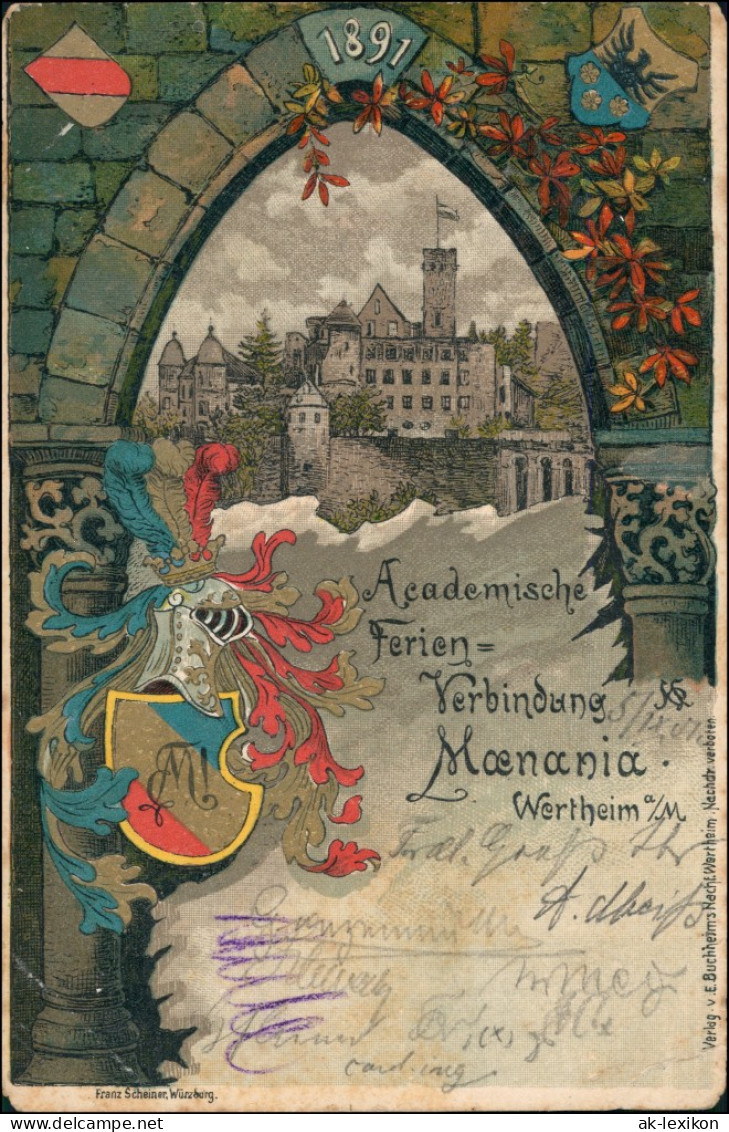 Wertheim Academische Ferienverbindung Moenania Heraldik Staat 1901 - Wertheim