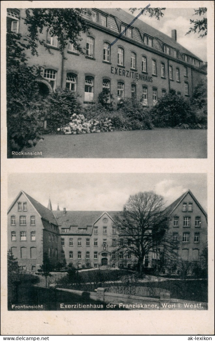 Ansichtskarte Werl (Westfalen) Exerzitenhaus 2 Bild - Gel. Feldpost 1942 - Werl