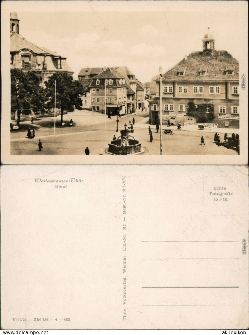 Ansichtskarte Waltershausen Marktplatz 1956  - Waltershausen