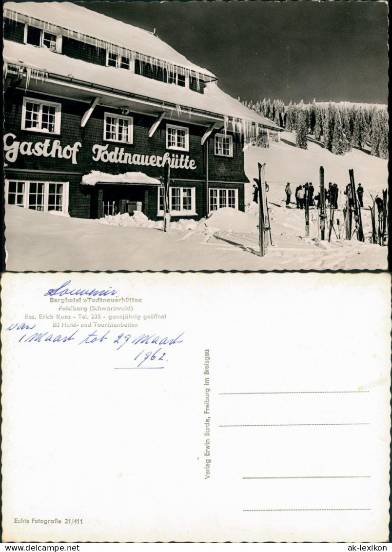 Ansichtskarte Feldberg (Schwarzwald) Berghotel Todtnauerhütte - Winter 1963 - Feldberg