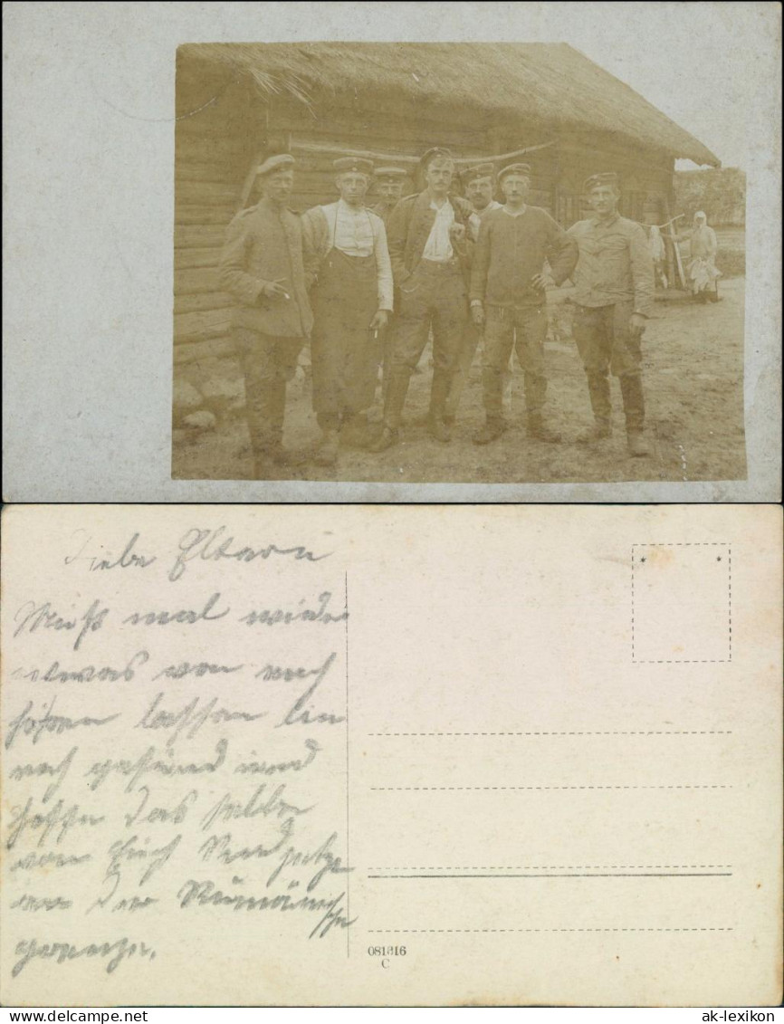 .Russland Soldaten Russisches Dorf - Bauern - WK1 1915 Privatfoto  - Russland