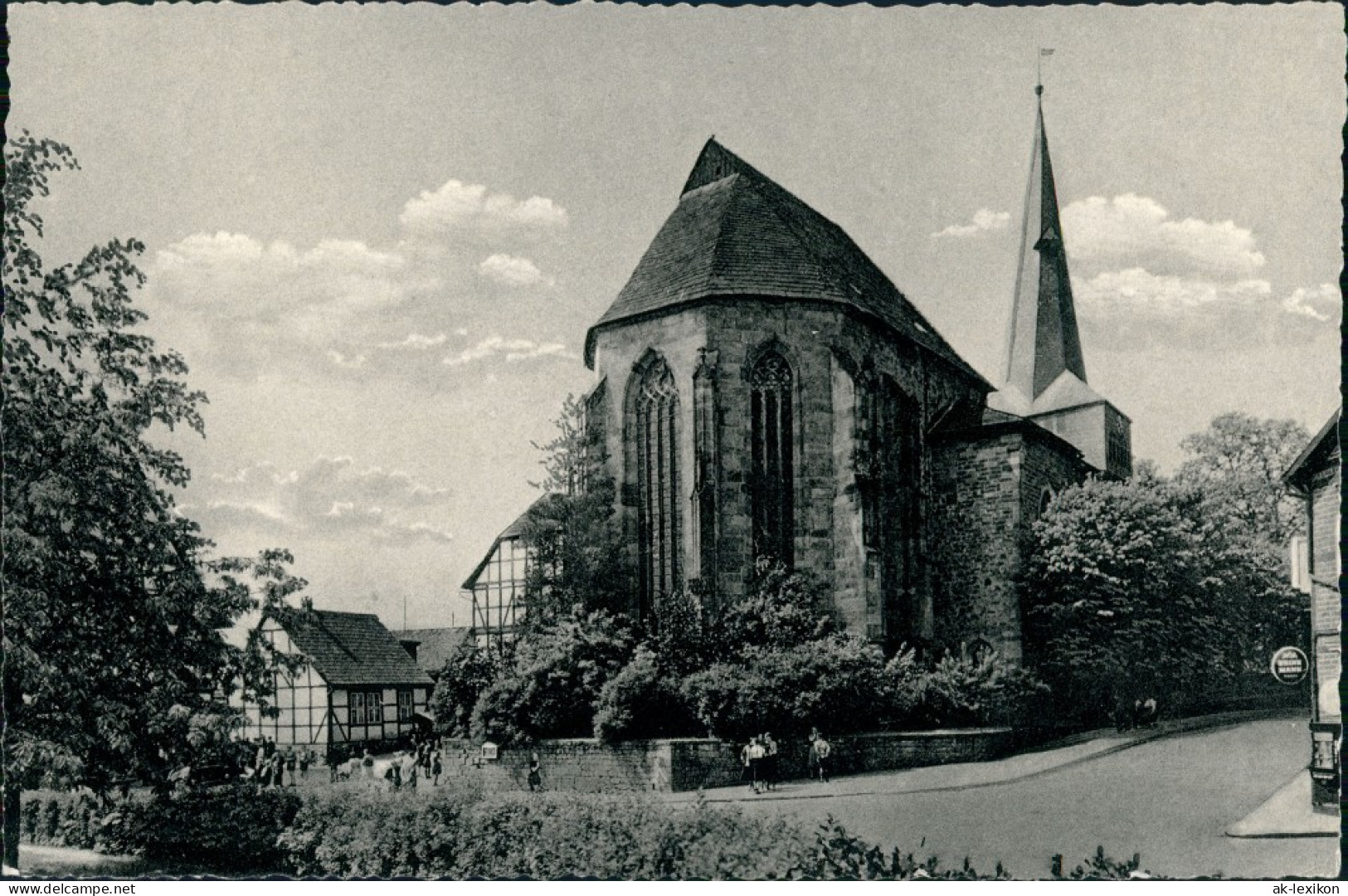 Ansichtskarte Uslar Strassen Partie A.d. Kirche (Church, Eglise) 1955 - Uslar