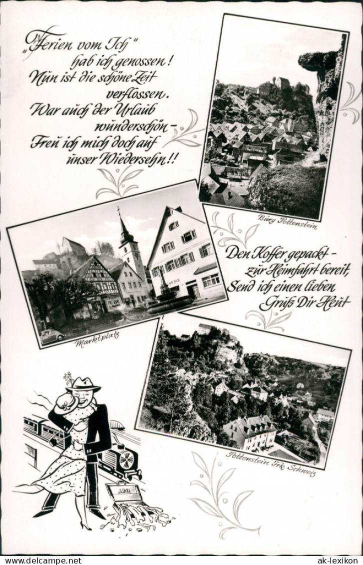 Ansichtskarte Pottenstein Mehrbild-AK Mit Marktplatz, Burg, Text Motiven 1965 - Pottenstein