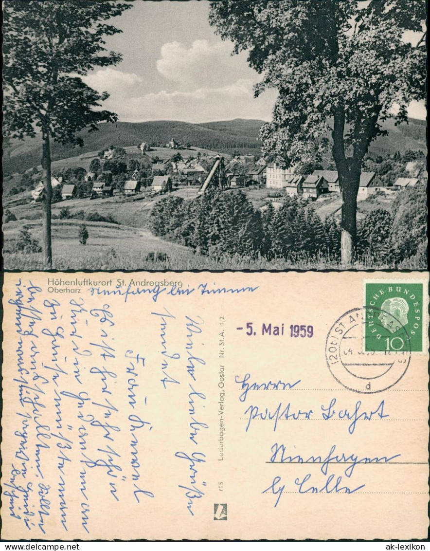 Ansichtskarte Sankt Andreasberg-Braunlage Umland-Ansicht Panorama Blick 1959 - St. Andreasberg