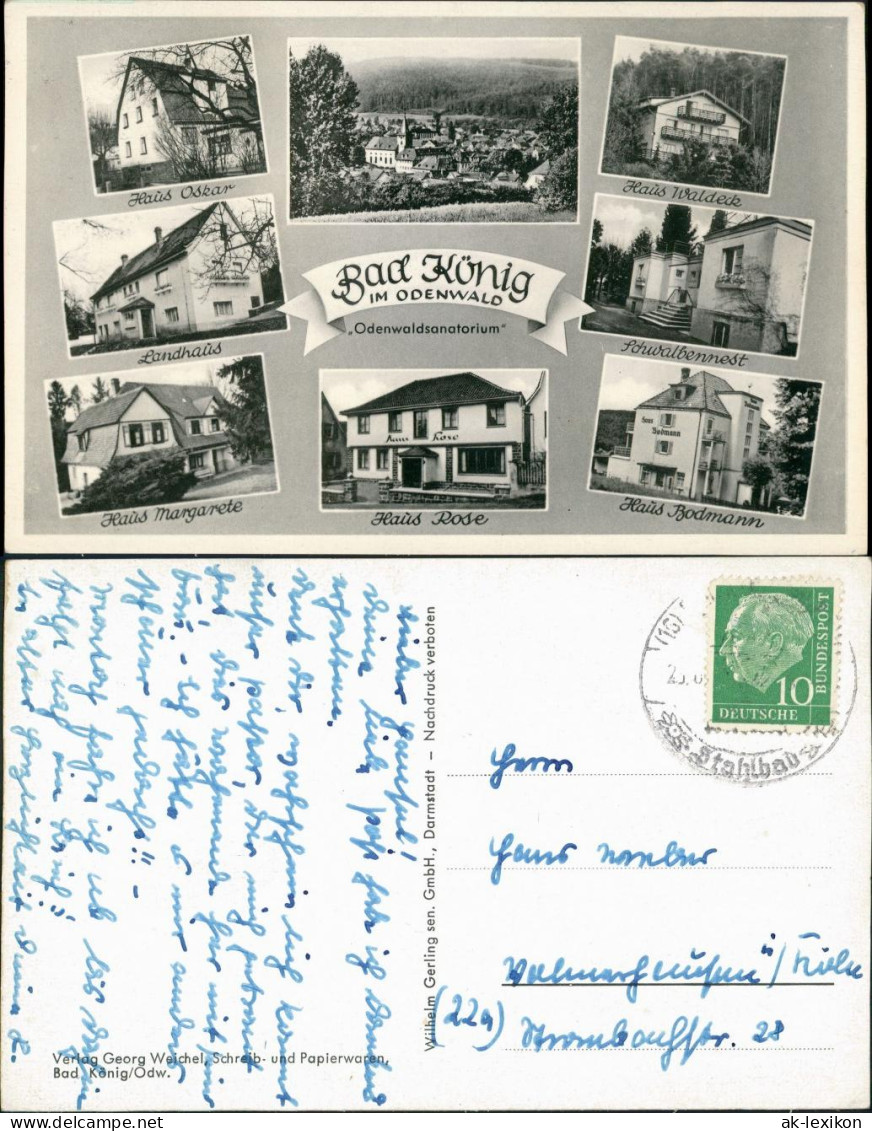 Bad König Odenwald Mehrbild-AK Mit Haus Oskar, Waldeck, Schwalbennest Uvm. 1955 - Bad Koenig
