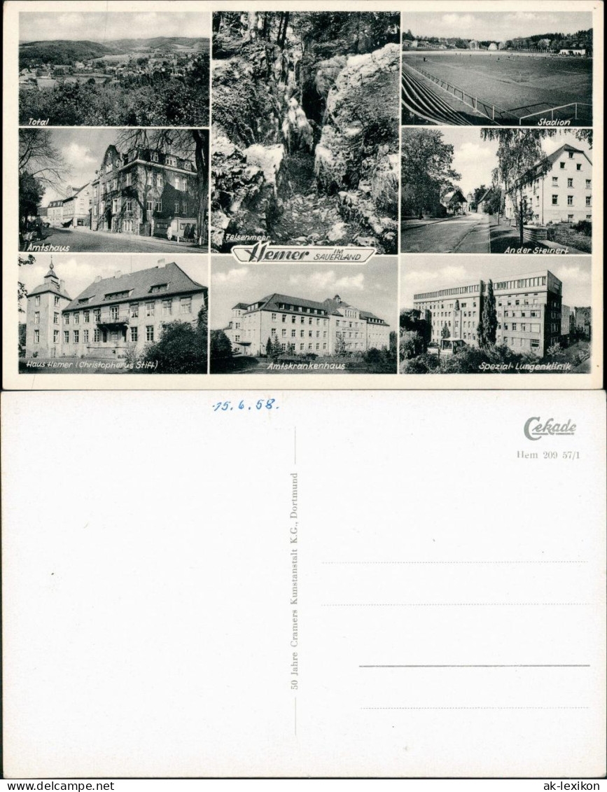 Hemer 8 Fotos Ua. Stadion, Krankenhaus, Lungenklinik, Amtshaus Uvm. 1957 - Hemer