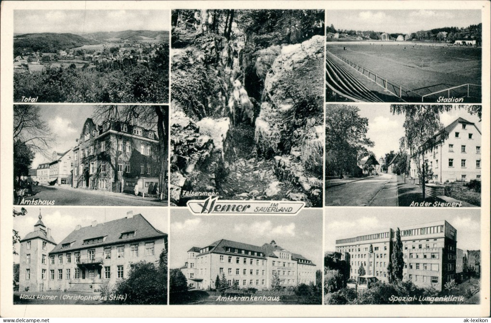 Hemer 8 Fotos Ua. Stadion, Krankenhaus, Lungenklinik, Amtshaus Uvm. 1957 - Hemer