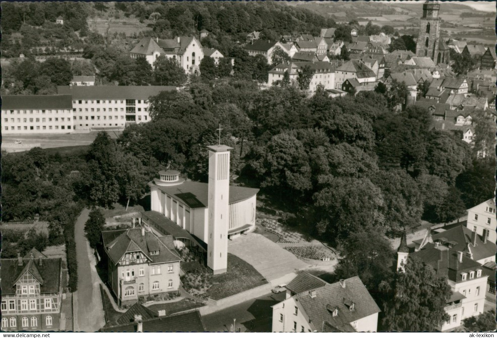 Homberg (Efze) Katholische Christuskirche (Epheta) Vom Flugzeug Aus 1960 - Homberg