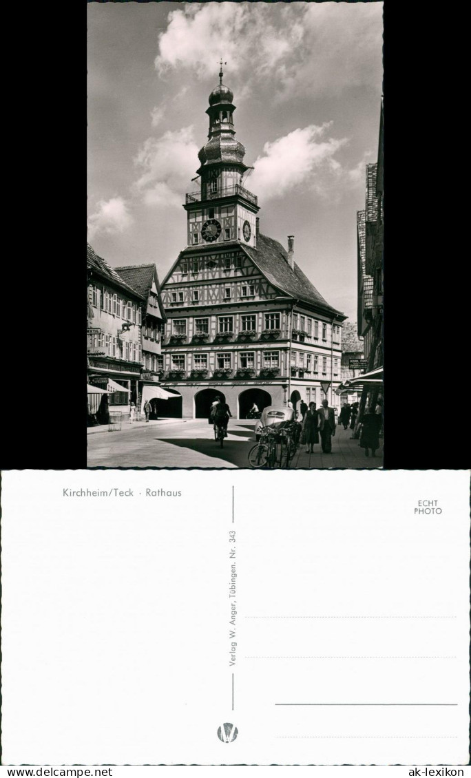 Kirchheim Unter Teck Strassen Partie Mit Auto VW Käfer Am Rathaus 1960 - Kirchheim