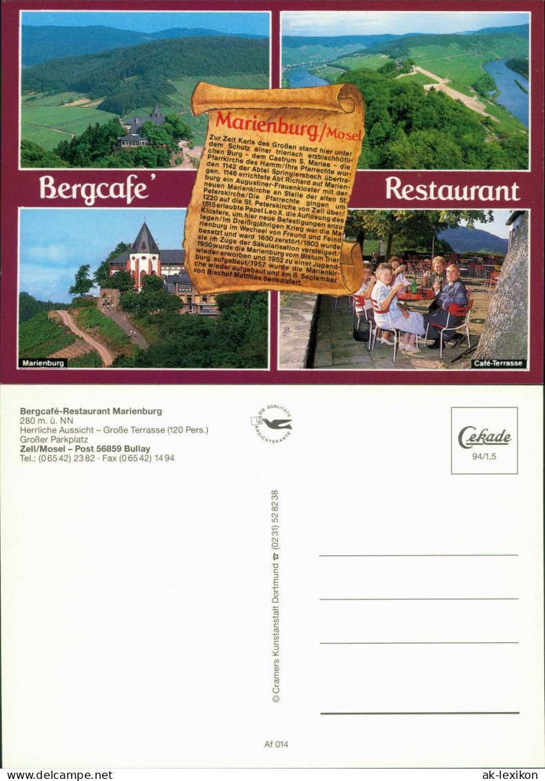 Ansichtskarte Zell&#47;Mosel Bergcafé-Restaurant Marienburg 1995 - Zell