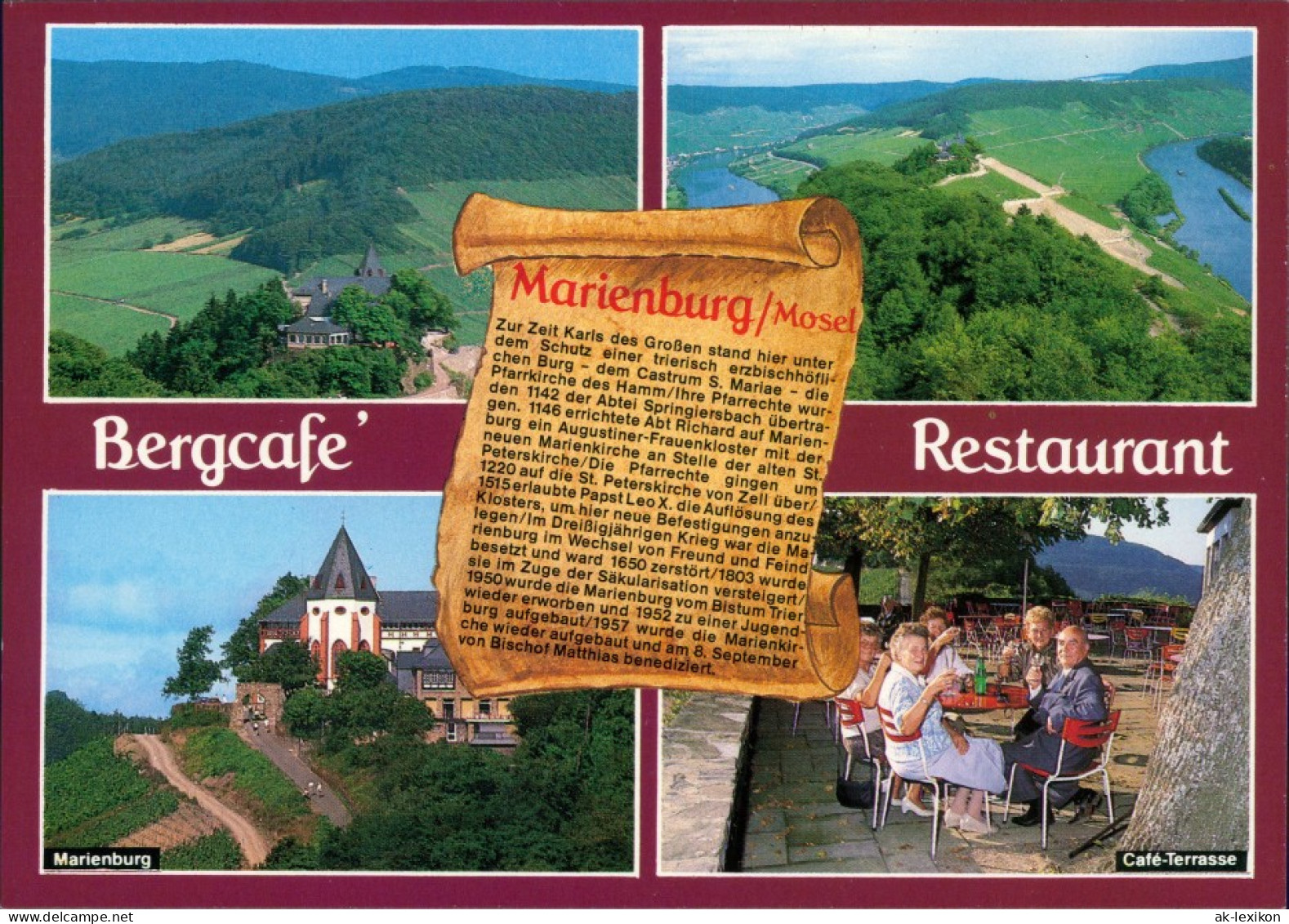 Ansichtskarte Zell&#47;Mosel Bergcafé-Restaurant Marienburg 1995 - Zell