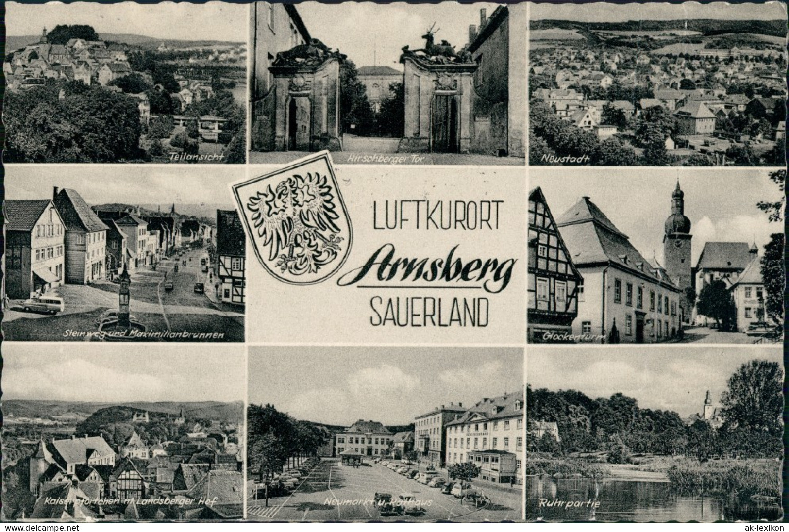 Ansichtskarte Arnsberg Sauerland, Mehrbild-AK Mit 8 Echtfoto-Ansichten 1960 - Arnsberg