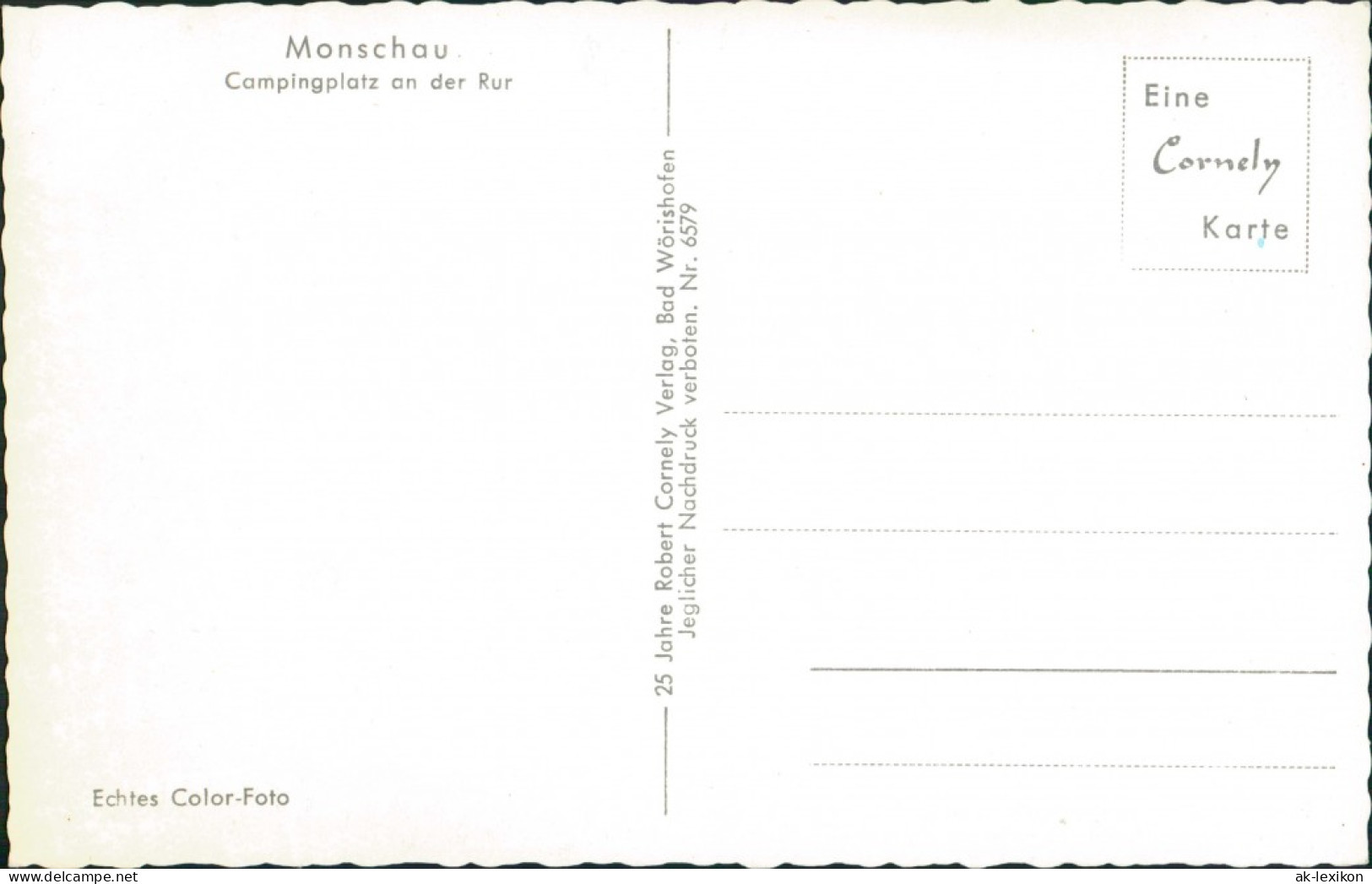 Monschau/Eifel Montjoie Campingplatz A.d. Rur Mit Blick Rosenthal 1960 - Monschau
