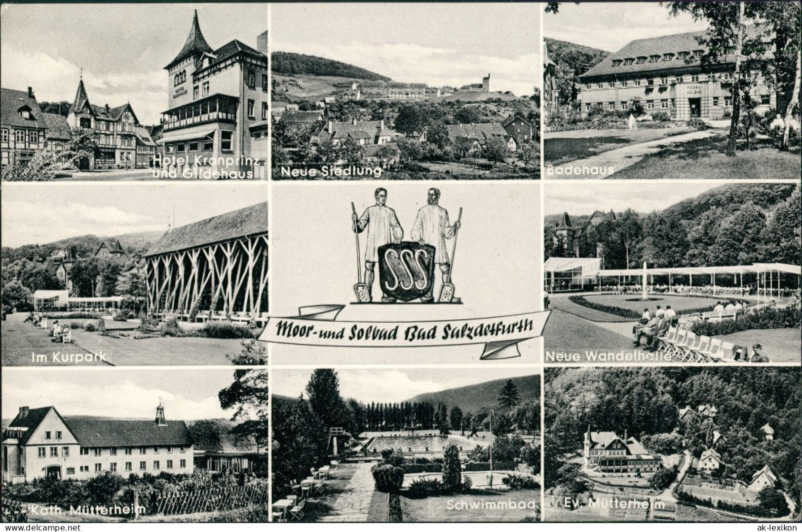 Bad Salzdetfurth Mehrbild-AK Ua. Hotel Kronprinz, Siedlung,  Schwimmbad 1961 - Bad Salzdetfurth