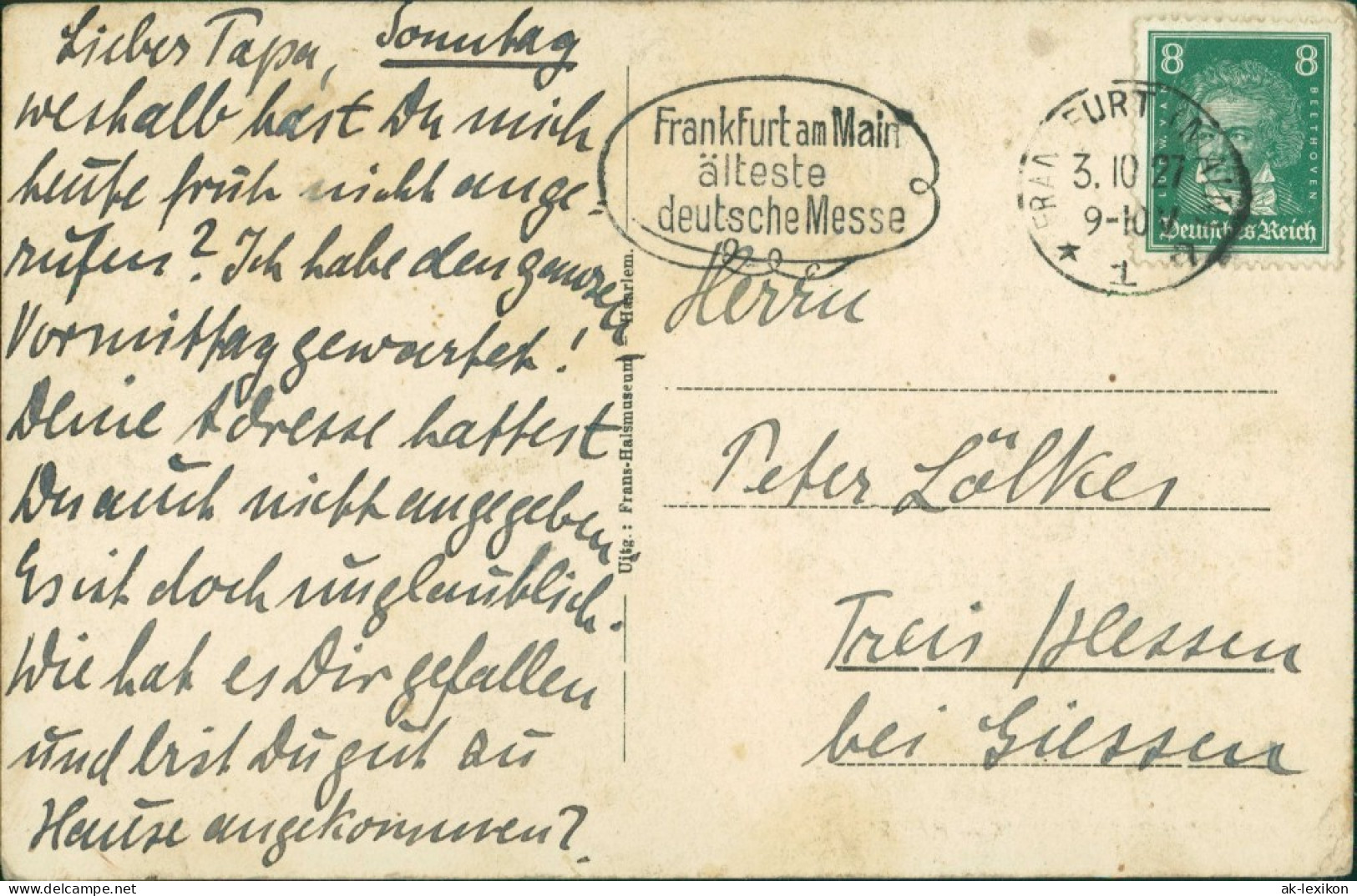 Postkaart Haarlem Innenansicht - Franz Halsmuseum 1927 - Haarlem