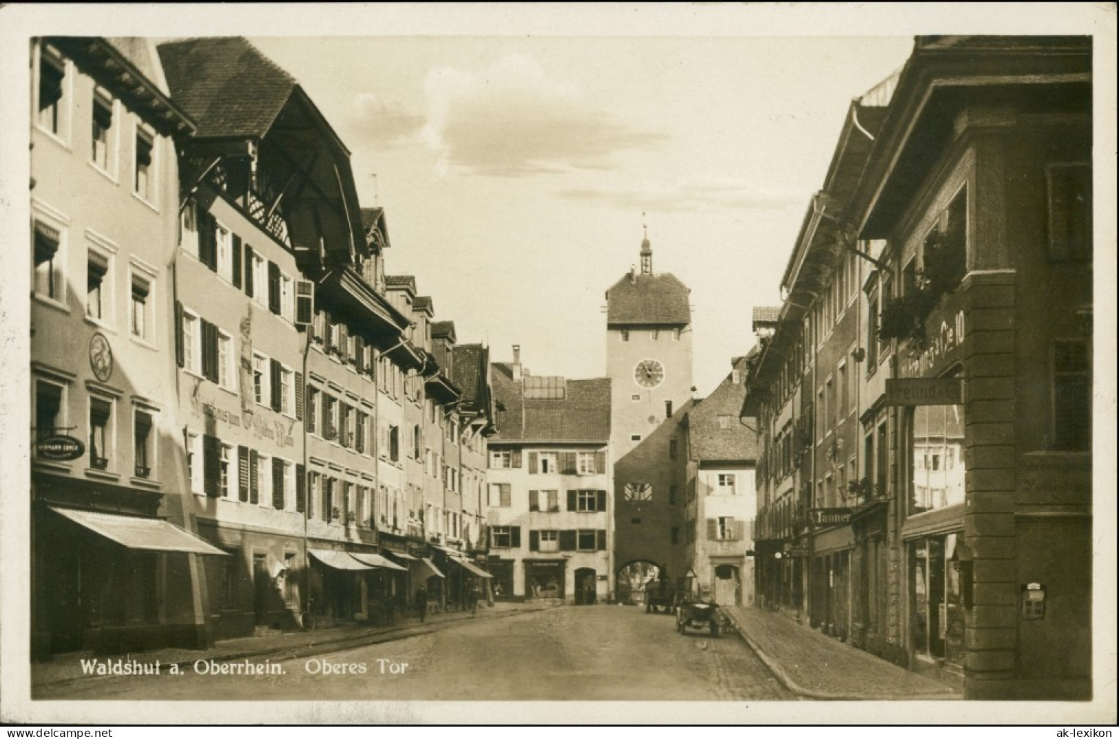 Ansichtskarte Waldshut-Waldshut-Tiengen Straßenpartie - Oberes Tor 1932 - Waldshut-Tiengen