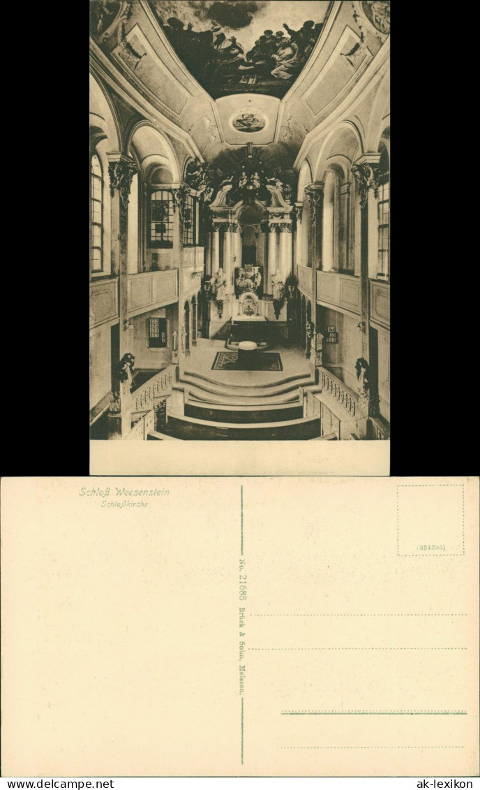 Ansichtskarte Weesenstein (Müglitz) Schloß - Schloßkirche 1915  - Weesenstein A. D. Mueglitz