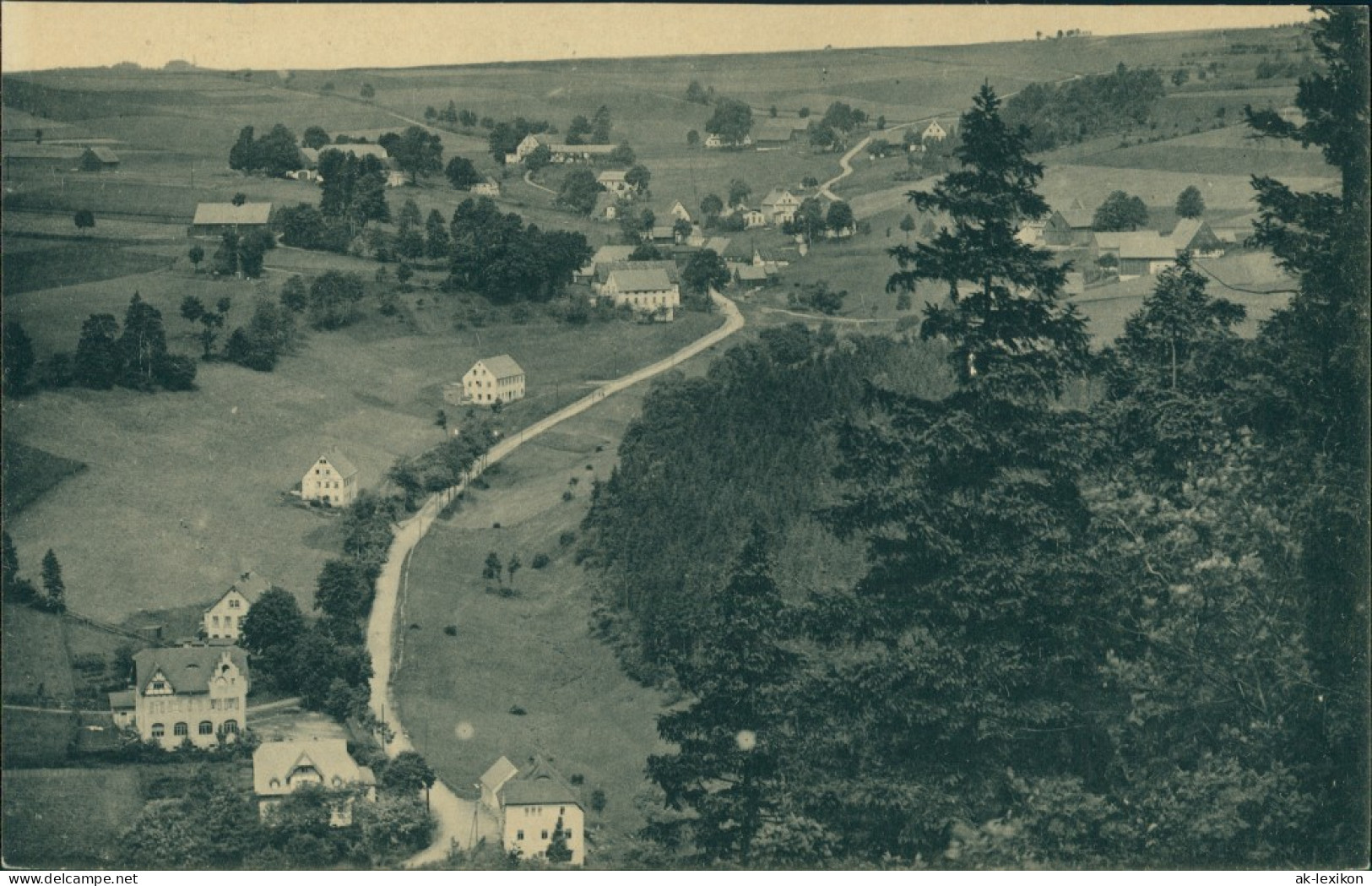 Ansichtskarte Dittersbach-Neuhausen (Erzgebirge) Straßenblick 1918  - Neuhausen (Erzgeb.)