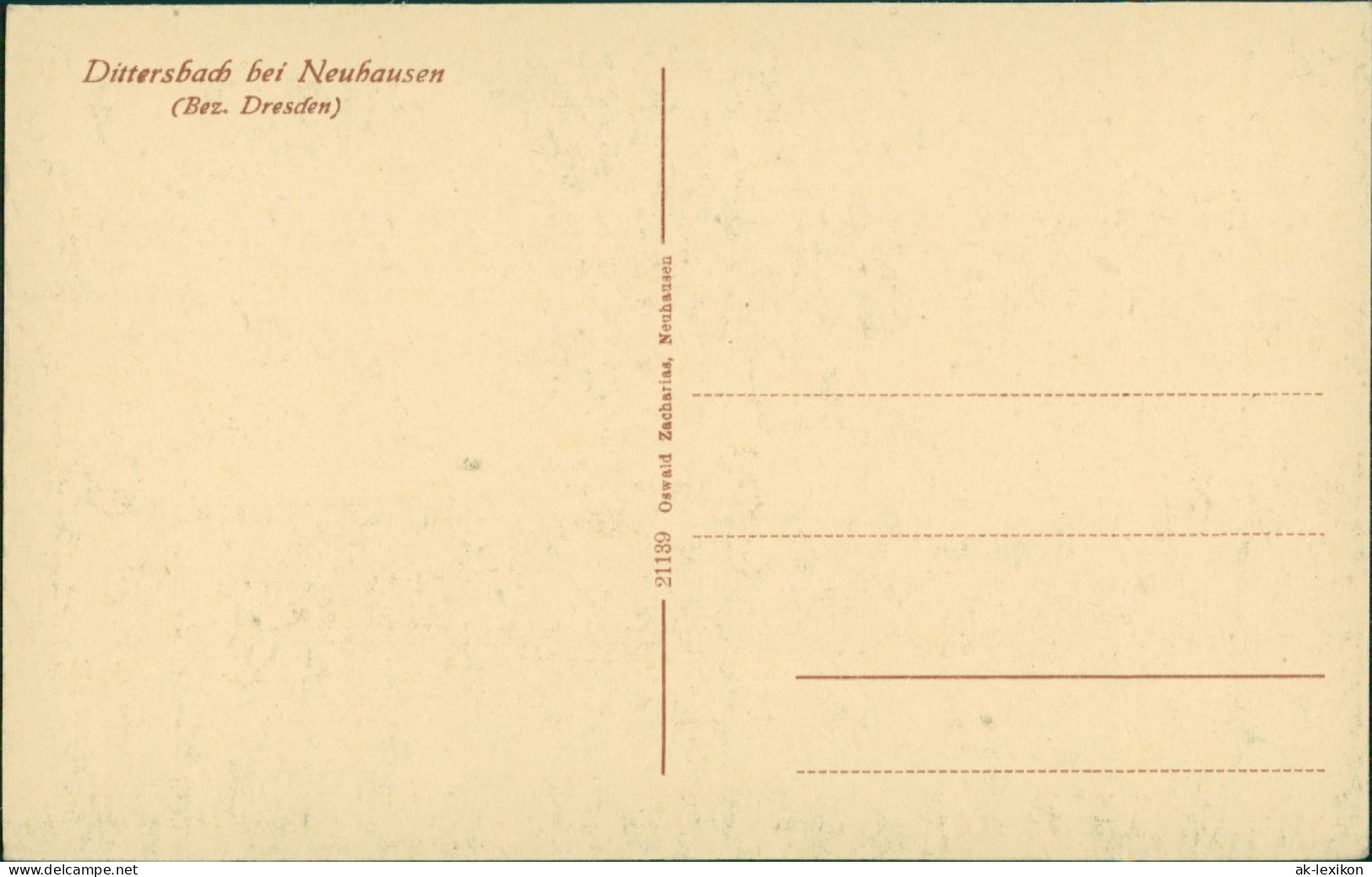 Ansichtskarte Dittersbach-Neuhausen (Erzgebirge) Straßenblick 1918  - Neuhausen (Erzgeb.)