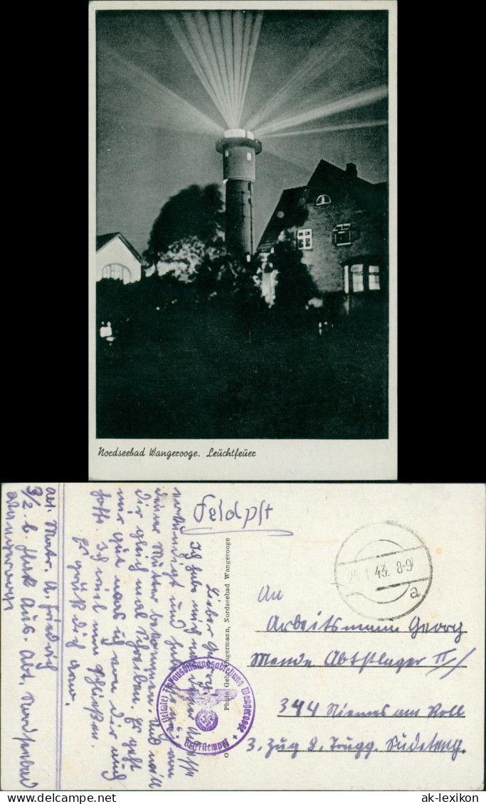 Ansichtskarte Wangerooge Leuchtfeuer - Turm 1943  - Wangerooge