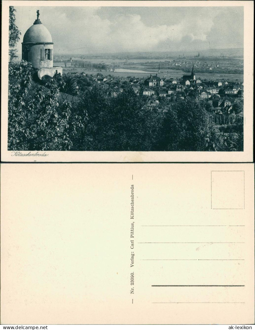 Ansichtskarte Kötzschenbroda-Radebeul Pavillon - Blick Auf Die Stadt 1928  - Radebeul