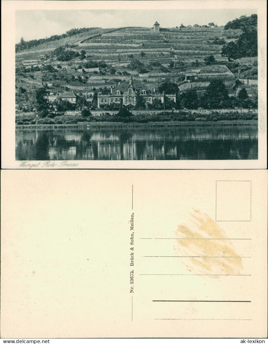 Ansichtskarte Niederlößnitz-Radebeul Weingut Rote Presse 1928  - Radebeul
