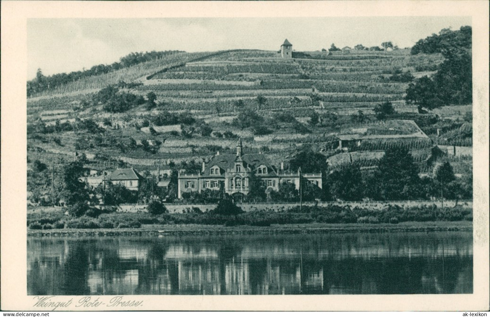 Ansichtskarte Niederlößnitz-Radebeul Weingut Rote Presse 1928  - Radebeul