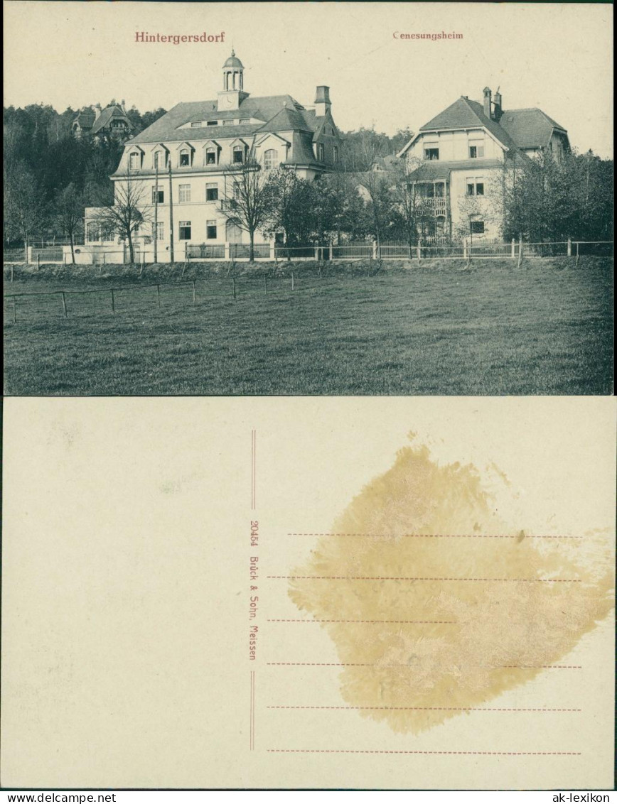 Ansichtskarte Hintergersdorf-Tharandt Partie Am Genesungsheim 1913  - Tharandt